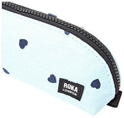Roka Tate Kleine Baumwoll-Canvas-Tasche – Herzdruck blau