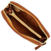 Campomaggi Veracruz Strohleder-Geldbörse – Naturbeige/Cognac-Braun