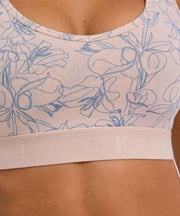Falke Bustier-Bralette im Daily Comfort Print im 2er-Pack – Beige/Blau