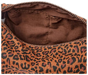 Roka Mayfair Kleiner Kulturbeutel aus Baumwollcanvas – Mini Leopard Brown