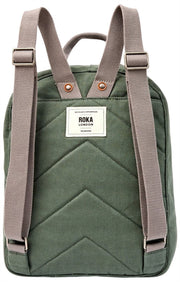 Roka Hampton Kleiner Baumwoll-Canvas-Rucksack – Weidengrün