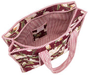 Elie Beaumont Serendipity Samt-Einkaufstasche – Burgundy Magnolia