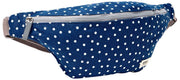 Roka Mill Hill Baumwoll-Canvas-Gürteltasche – Marineblau gepunktet