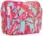 Elie Beaumont Serendipity Samt-Kosmetiktasche – Korallenlilienrosa
