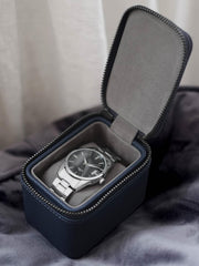 Stackers Mini-Reiseuhrenbox mit Reißverschluss – Marineblau