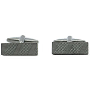 David Van Hagen Engine Turned Bar Cufflinks - Grey