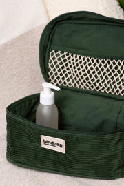Hindbag Gaspard Kosmetiktasche – Samt, Kieferngrün