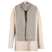 Dents Bouclé-Fransenschal – Haferflockenbeige