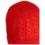 Dents Beanie-Mütze mit Zopfmuster – Beerenrot