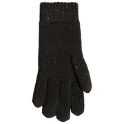 Dents Chevron-Strick-Paillettenhandschuhe – Schwarz