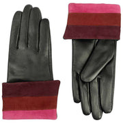 Dents Elodie Touchscreen-Lederhandschuhe – Schwarz/Rosa