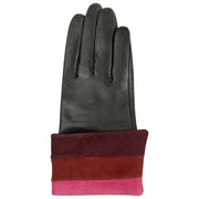 Dents Elodie Touchscreen-Lederhandschuhe – Schwarz/Rosa