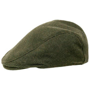 Dents Grafham Fischgräten-Tweed-Schiebermütze – Waldgrün