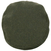 Dents Grafham Fischgräten-Tweed-Schiebermütze – Waldgrün