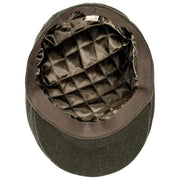 Dents Grafham Fischgräten-Tweed-Schiebermütze – Waldgrün