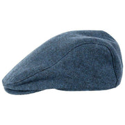 Dents Grafham Fischgräten-Tweed-Schiebermütze – Marineblau