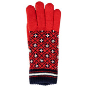 Dents Jacquard-Fair-Isle-Strickhandschuhe – Beerenrot/Marineblau