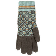 Dents Jacquard-Fair-Isle-Strickhandschuhe – Anthrazit/Blau