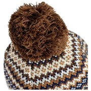 Dents Jacquard-Bommelmütze mit Fair-Isle-Pom-Pom – Schokoladenbraun