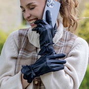 Dents Mosie Touchscreen-Lederhandschuhe – Schwarz