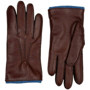 Dents Mottram Heritage Cashmere Lined Leather Gloves - English Tan/Blue