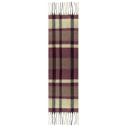 Dents Plaid-Karo-Deckenschal – Damson Burgund/Beige