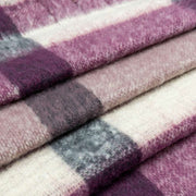 Dents Plaid-Karo-Deckenschal – Damson Burgund/Beige