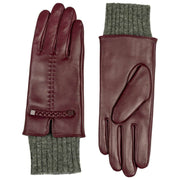 Dents Renee Touchscreen-Lederhandschuhe – Damson Burgundy/Charcoal Grey