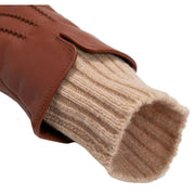 Dents Tamara Knitted Cuff Leather Gloves - Cognac Tan/Camel Tan