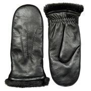 Dents Teresa Three-Point Leather Mittens - Black