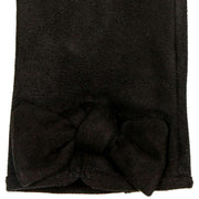 Dents Velour Lined Faux Suede Bow Gloves - Black/Black