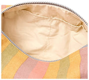 Roka Mayfair Kleiner Kulturbeutel aus Baumwollcanvas – Faded Multi Stripe