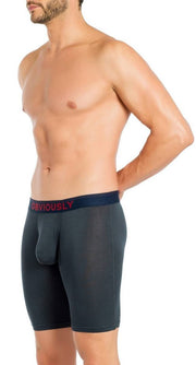 Obviously Freeman Anatofree Boxer Brief 9 -Zoll -Bein - Aschegrau