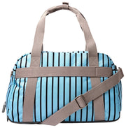 Roka Gatwick Kleine Reisetasche aus recyceltem Canvas – Blau gestreift