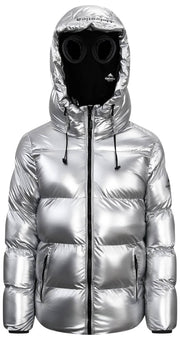 Helvetica Mountain Pioneers Cosmos Daunenjacke mit Kapuze – Silber