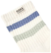 Roka Windsor Stripe Crew Socken – Küstenblau/Nebel