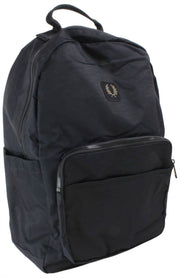 Fred Perry Crinkle-Nylon-Rucksack – Schwarz