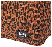 Roka Mayfair Kleiner Kulturbeutel aus Baumwollcanvas – Mini Leopard Brown