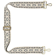 Elie Beaumont Taschenriemen – Creme/Marineblau, gewebter Diamant