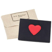 Elie Beaumont Heart Kartenetui – Marineblau/Kirschrosa