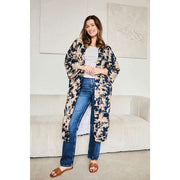 Elie Beaumont Serendipity Langer Kimono – Mitternachtsblütenblau