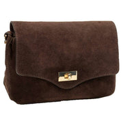 Elie Beaumont Midi-Twist-Tasche aus Wildleder – Schokoladenbraun