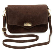 Elie Beaumont Midi-Twist-Tasche aus Wildleder – Schokoladenbraun