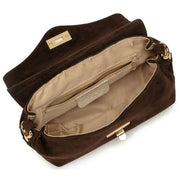 Elie Beaumont Midi-Twist-Tasche aus Wildleder – Schokoladenbraun