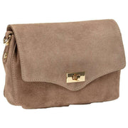 Elie Beaumont Midi-Twist-Tasche aus Wildleder – Nerzbeige