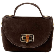 Elie Beaumont Wildleder Mini Bambou Tasche – Dunkles Schokoladenbraun