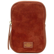 Elie Beaumont Wildleder-Handytasche – Hellbraun
