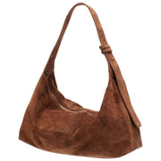 Elie Beaumont Wildleder-Slouch-Tasche – Mittelbraun