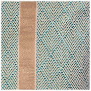 Elie Beaumont Sommer-Einkaufstasche – geometrisches Korbgeflecht in Aqua