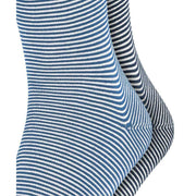 Esprit Allover Stripe 2 Pack Socks - Blue/Navy/White